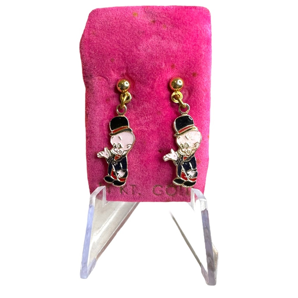 Vintage NOS Looney Tunes Elmer Fudd 14k GF Post Earrings
